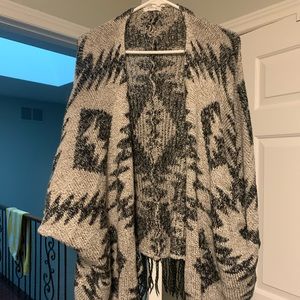 Grey poncho cardigan